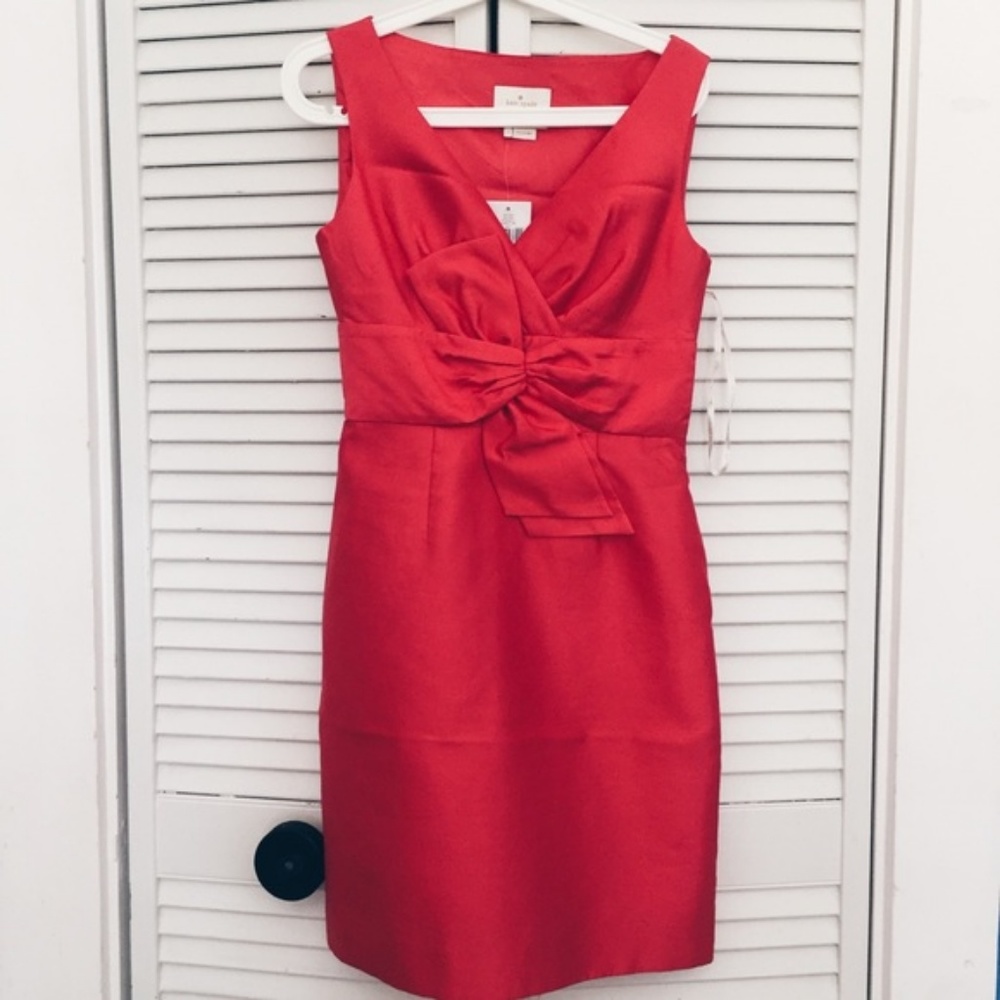 NWT Kate Spade Strawberry Pink Bow Dress